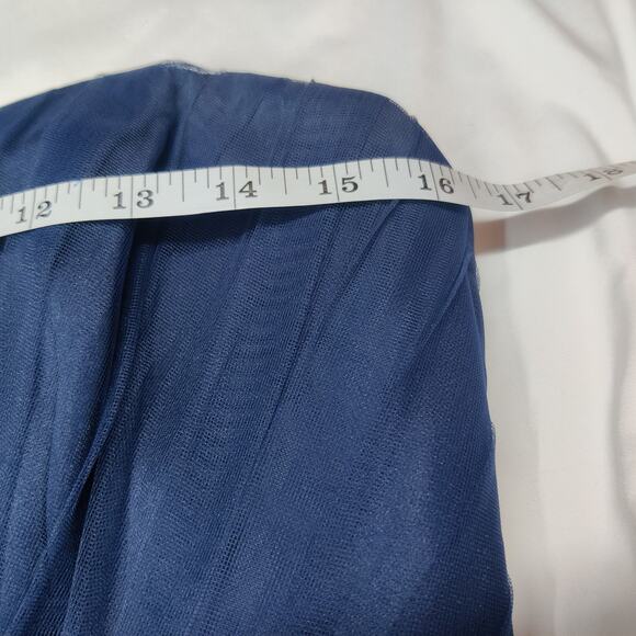 White by Vera Wang Navy Blue Strapless Tulle Mini Dress Bridesmaid Prom Gown 10 - Picture 10 of 12